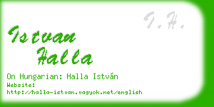 istvan halla business card